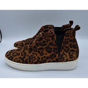 Miz Mooz New York Laurent High-Top Slip-On Sneakers Brown & Black Cheeta 36